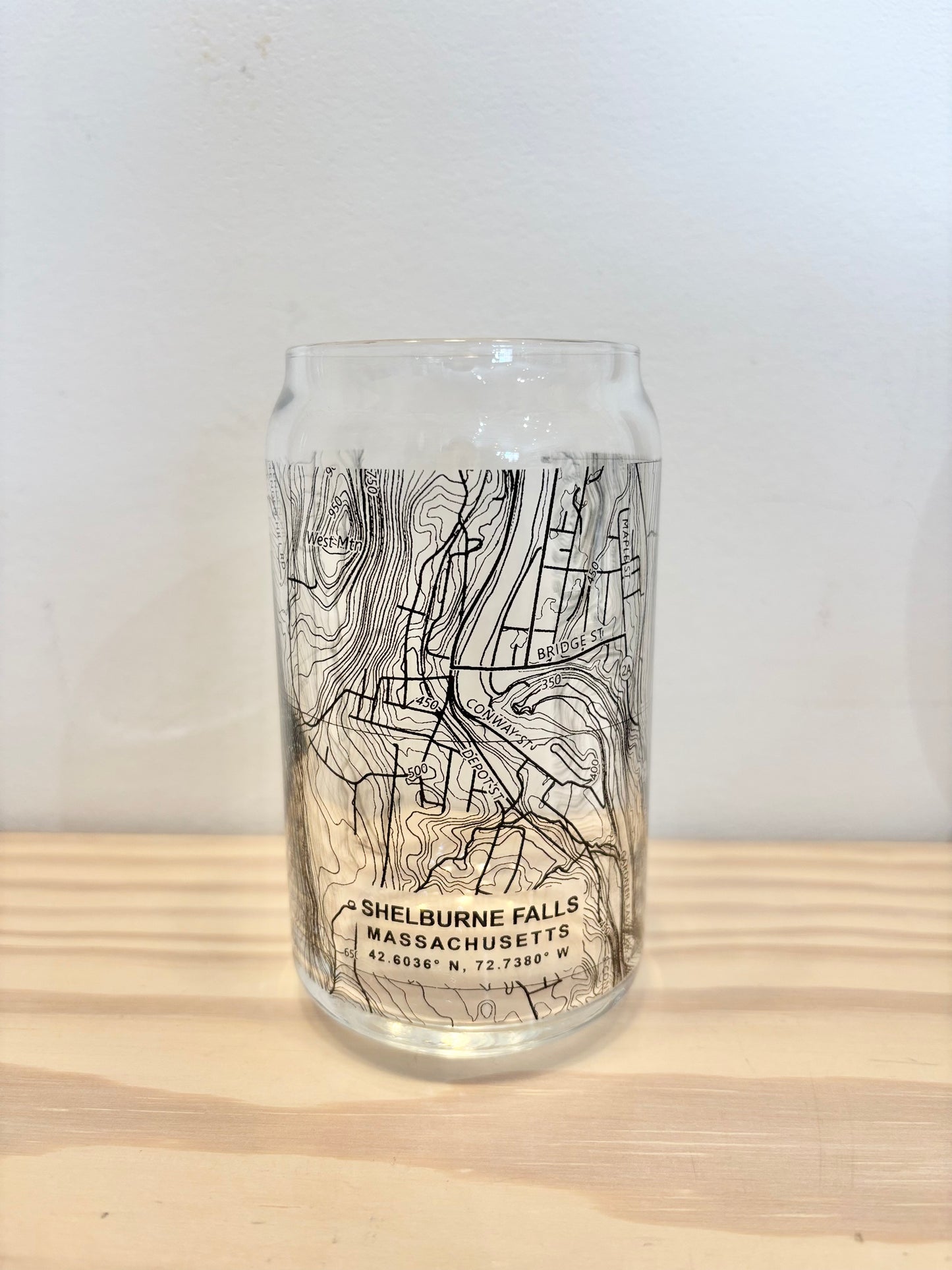 Buckland/Shelburne Falls Topographic Map Pint Glasses