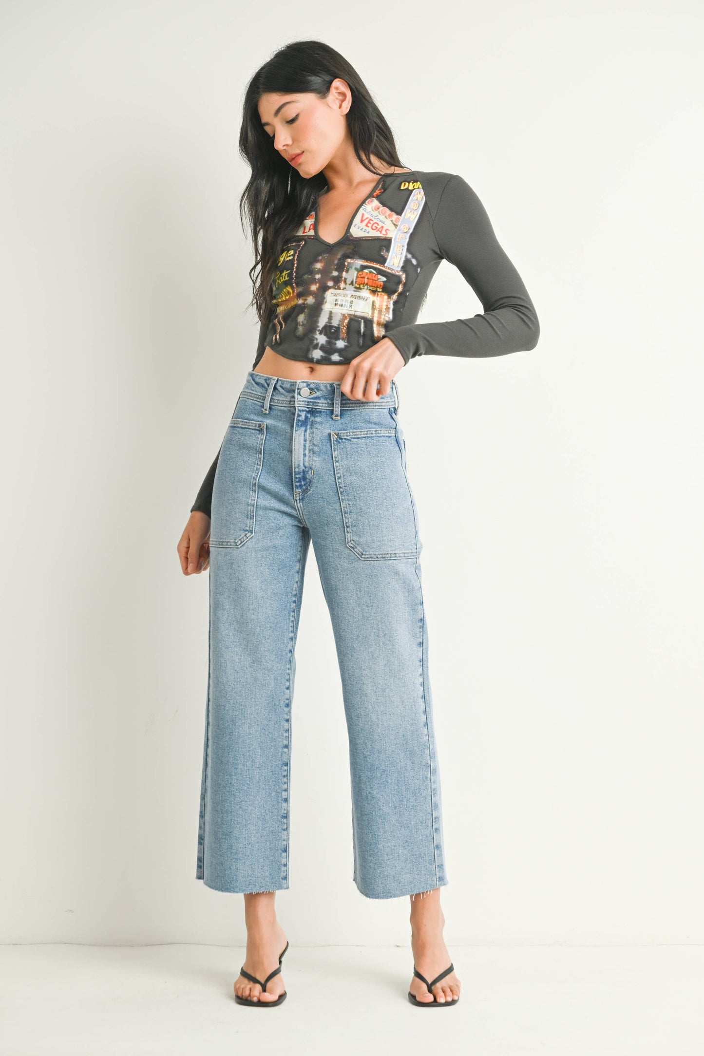 Utility Wide Leg - Light Denim