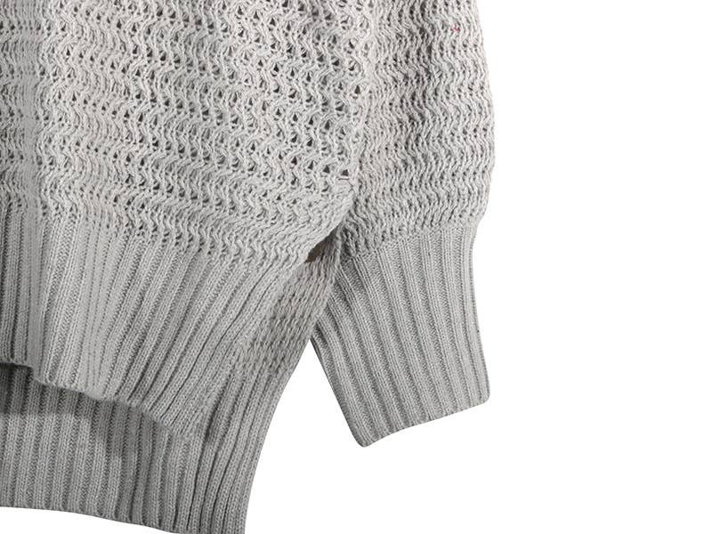 Chunky knit sweater with side split - Grey