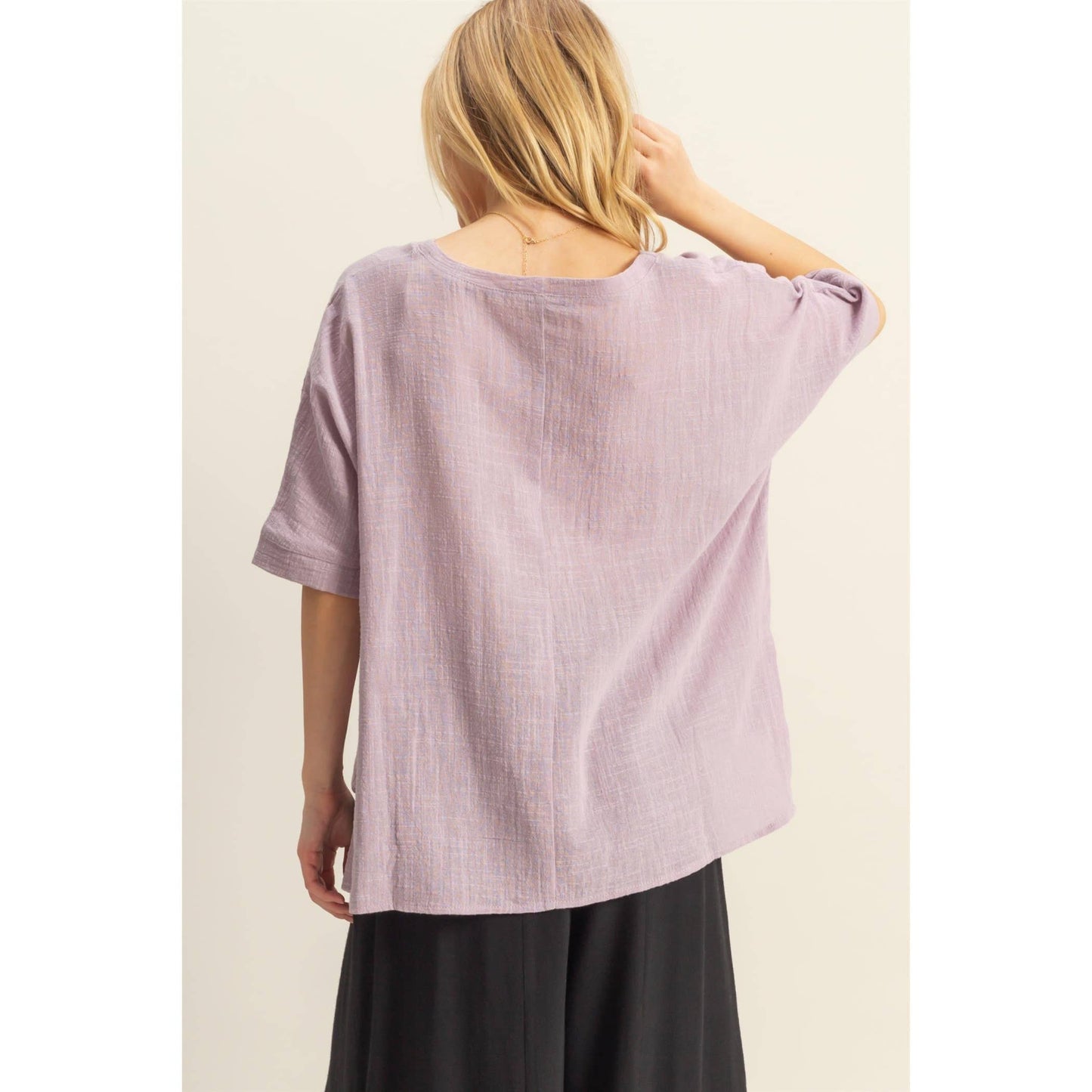 Oversized Cotton Top- Lavender
