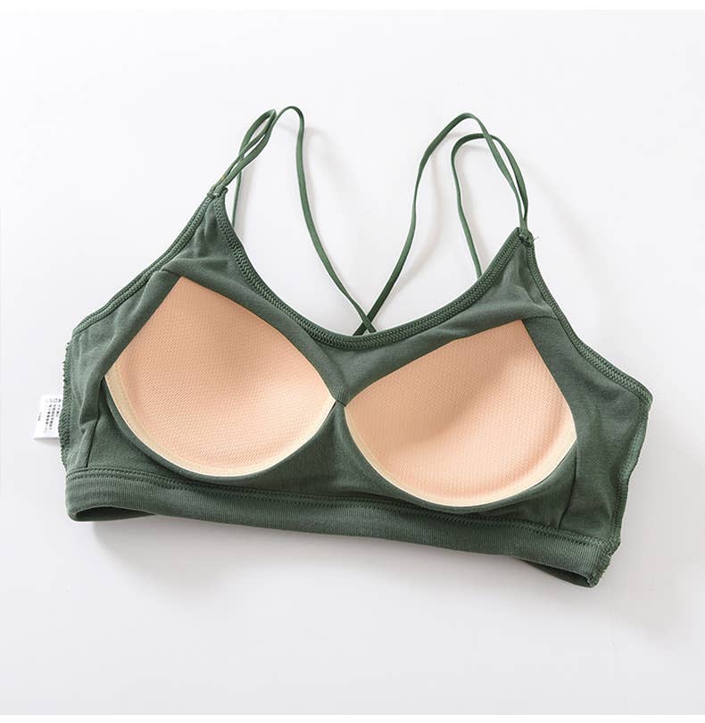 Soft Breathable Cotton Padded Bra Bralette crop top