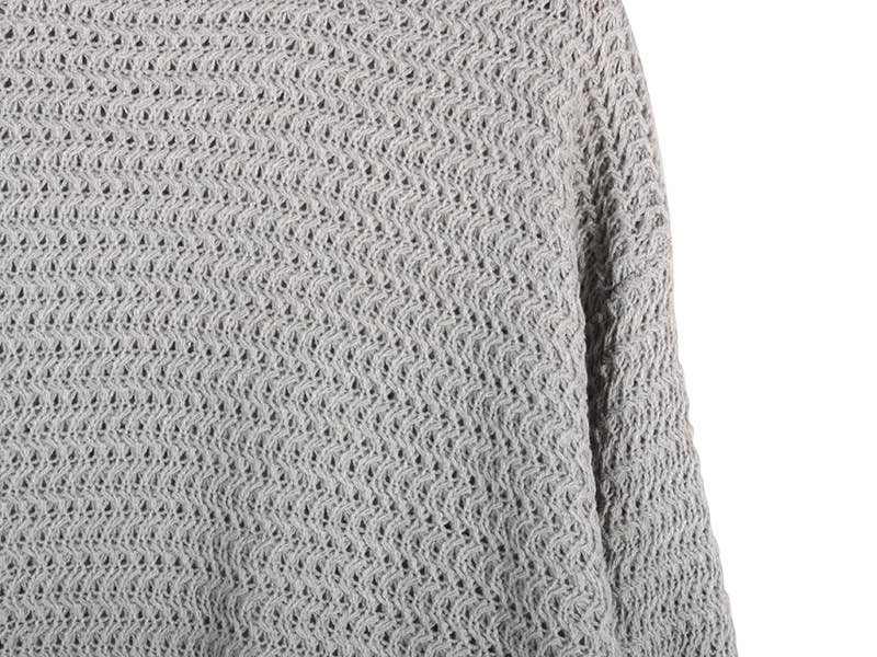 Chunky knit sweater with side split - Grey