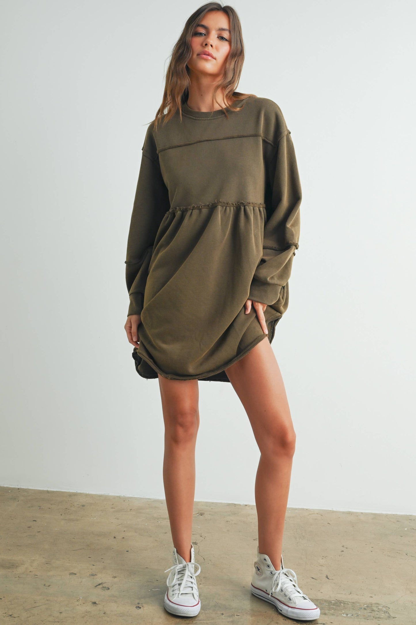 Full Sleeve Mini Dress - Navy