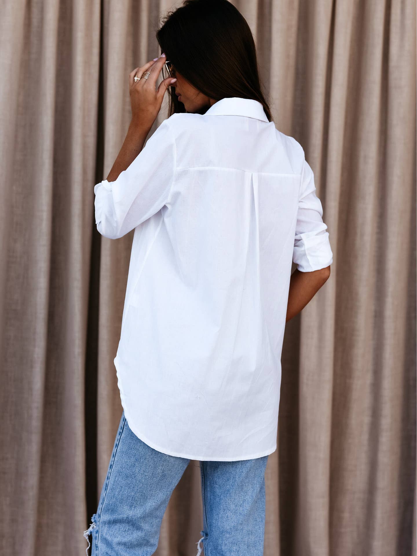 Polly Jane Simple White Button Down