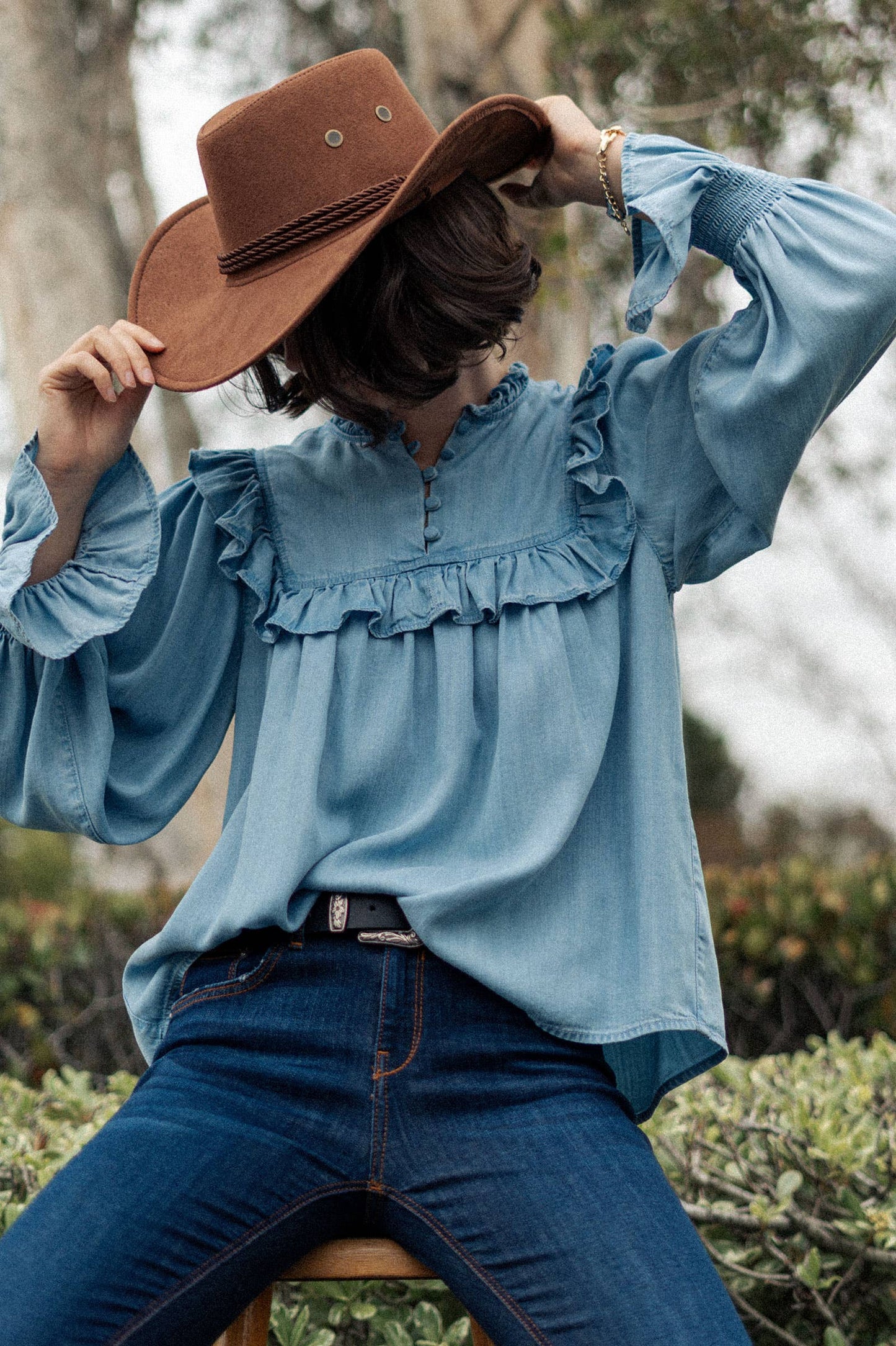 Smocked Sleeve Blouse