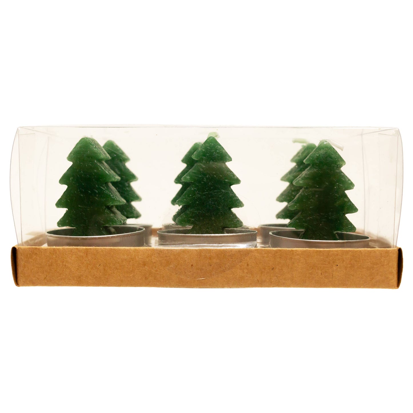 Green Trees Boxed Wax Candles S/6 Christmas