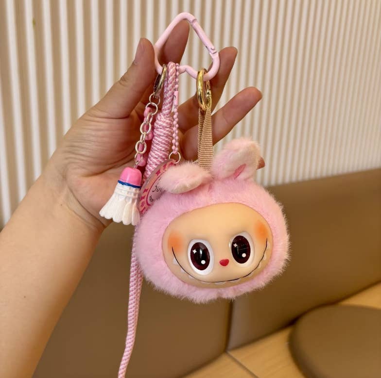 Plush Keychain– Bag Charm - pink, brown, blue