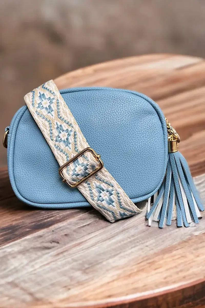 Kids (or Adults) Crossbody w/guitar strap - Dusty Blue