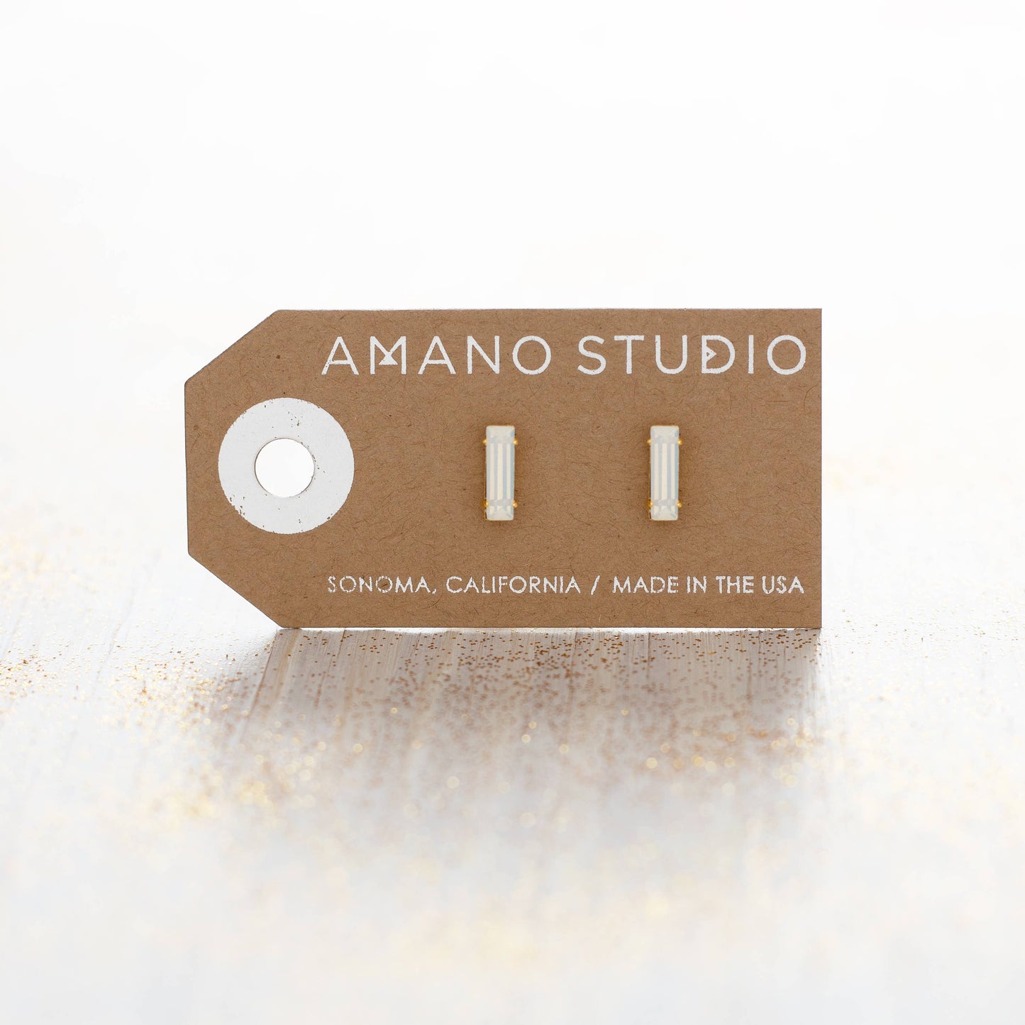 Baguette Stud Earrings - Clear Crystal