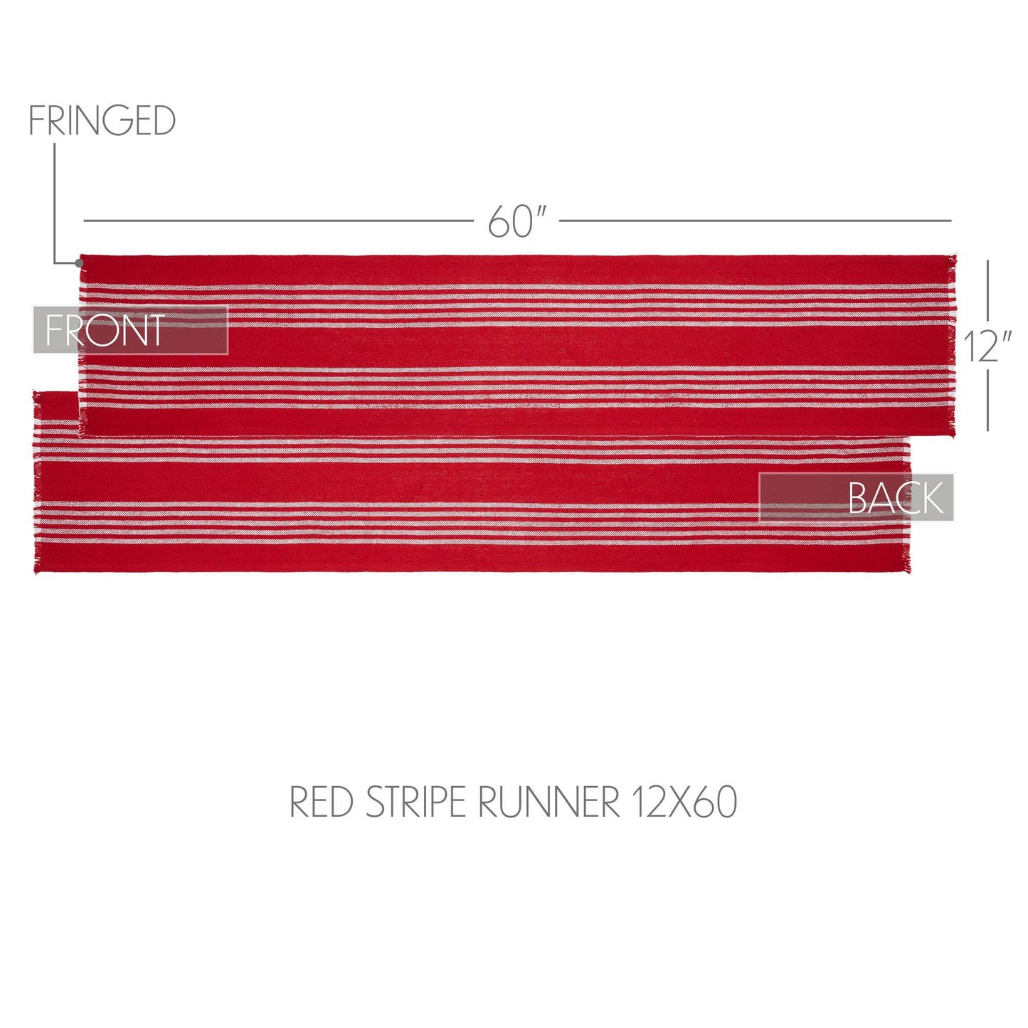 Arendal Red Stripe Runner Fringed 12"x60"