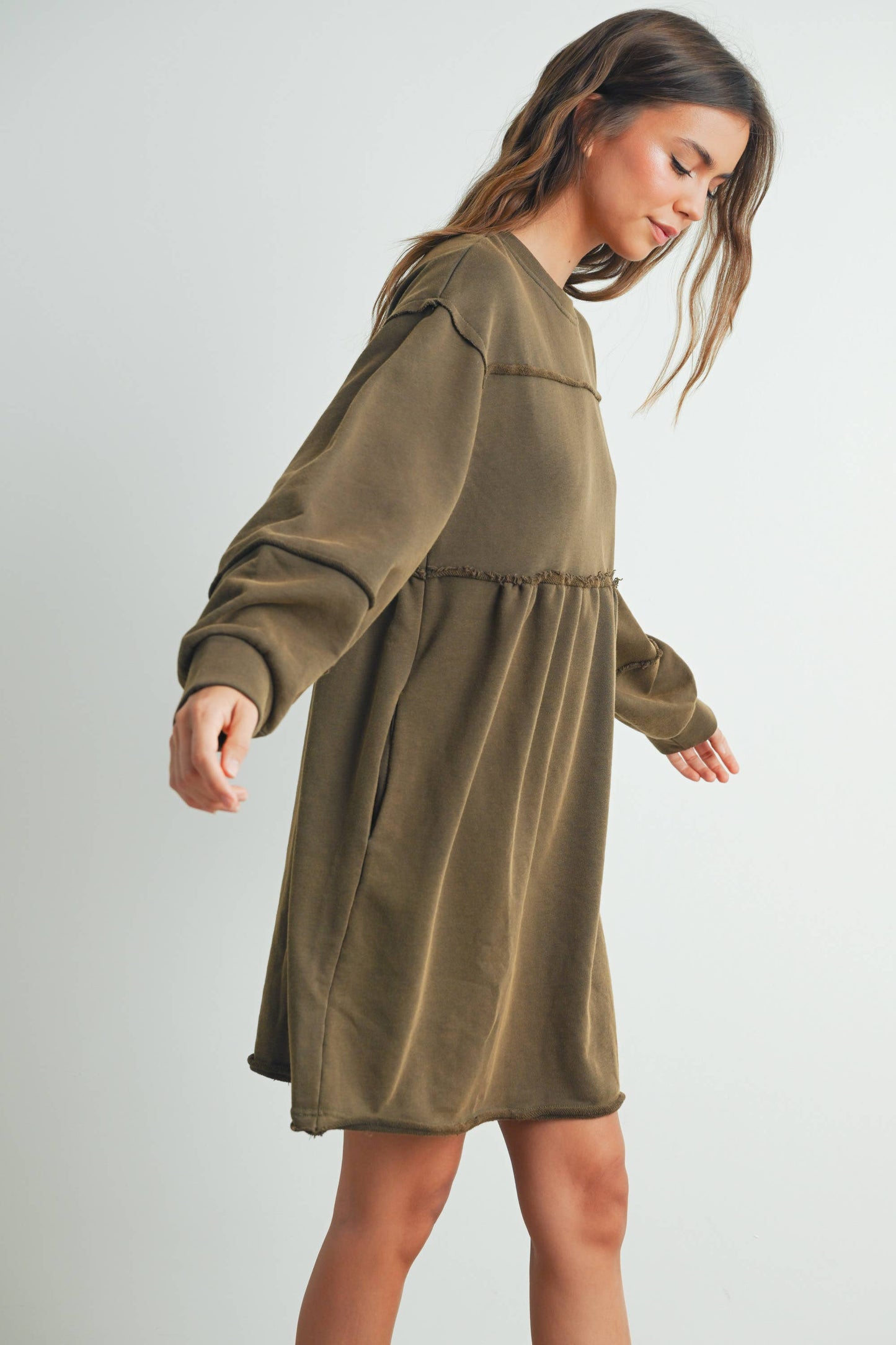 Full Sleeve Mini Dress - Navy