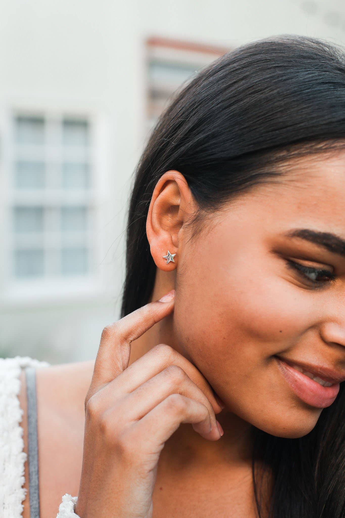 New Moon Silver Earrings - SHINE/STAR