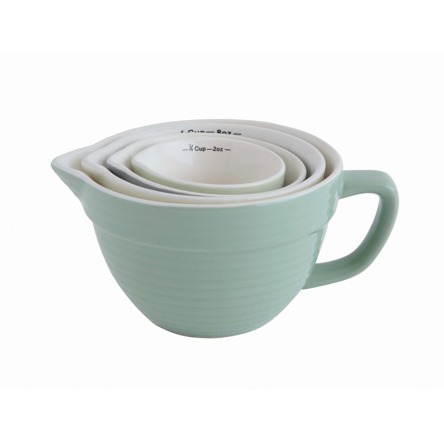 Stoneware Batter Bowl Measuring Cups, Set of 4