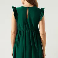 Babydoll Cotton Knit Romper- Emerald