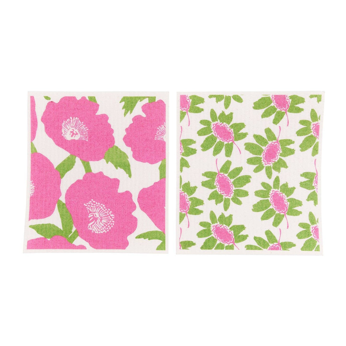 Pink Poppies blu Cloths, set of 2