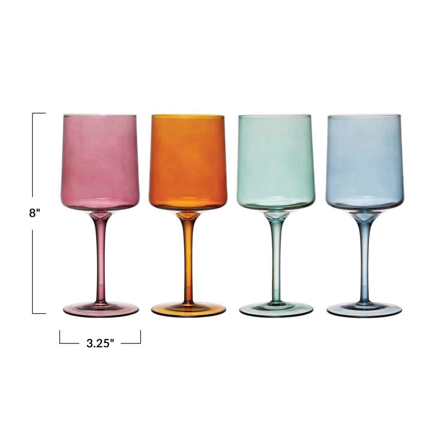 14 oz. Stemmed Wine Glass, 4 Colors