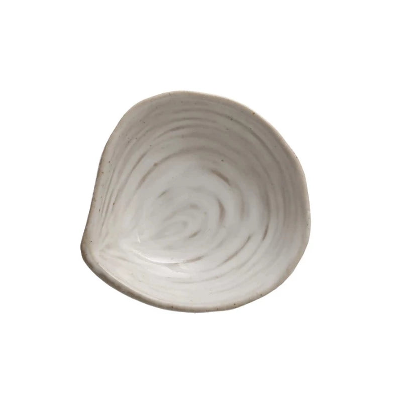 Stoneware Shell Dish (Each One Will Vary) - 3"