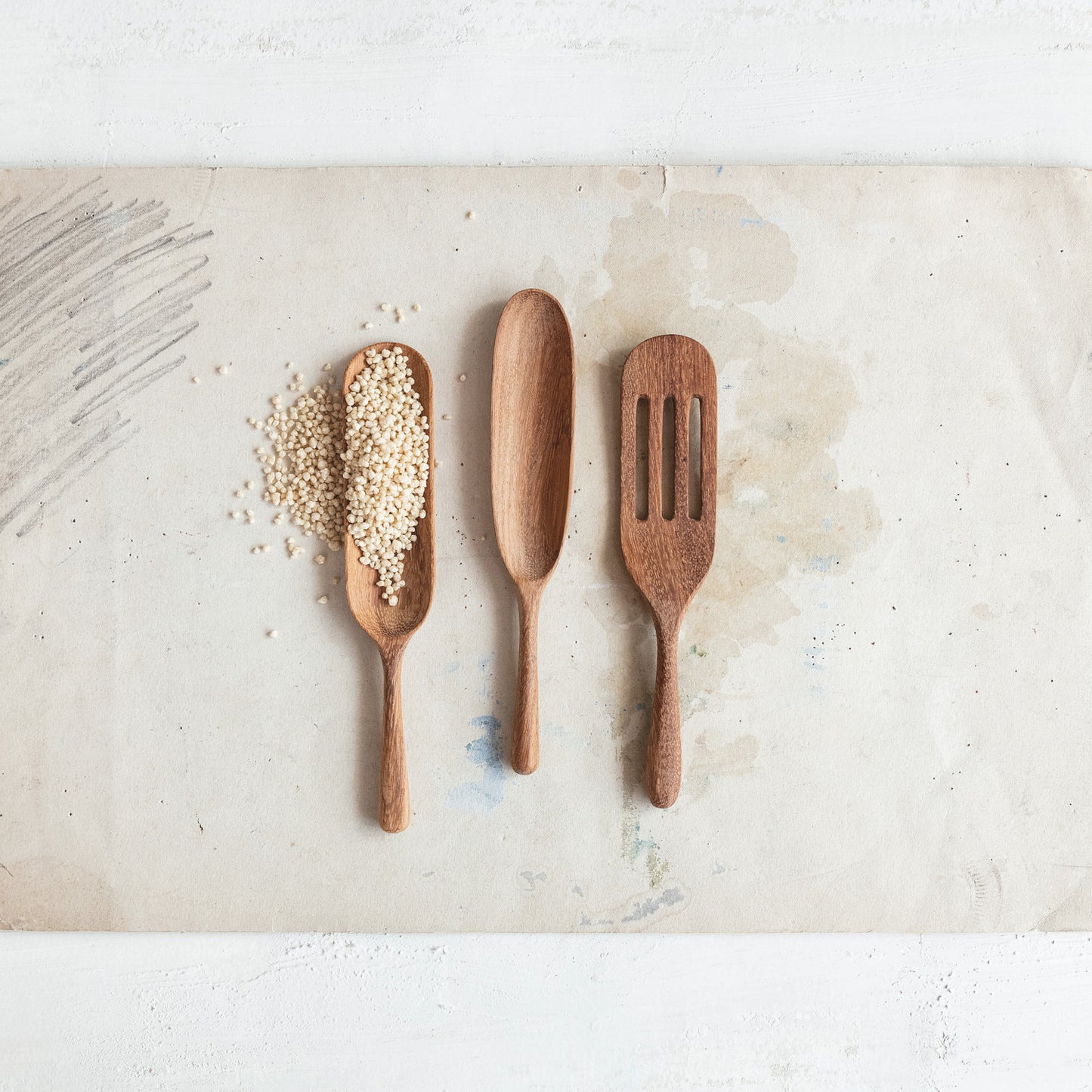 Carved Doussie Wood Spoon, Natural