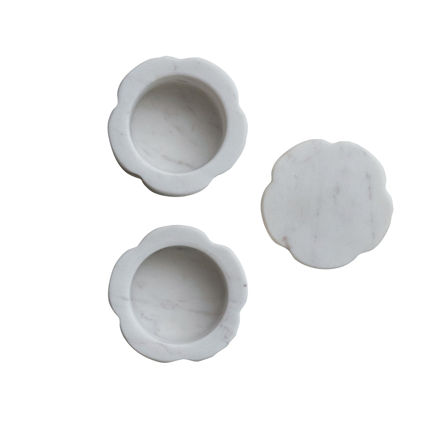 Marble Stackable Pinch Pots w/ Lid