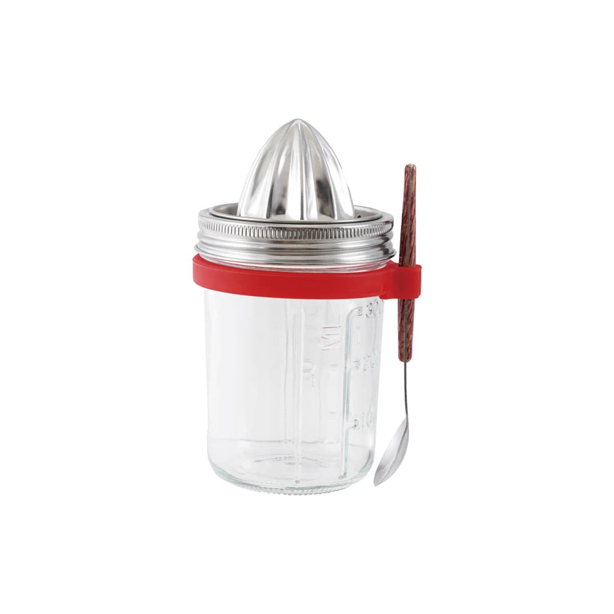 Glass Jar w/Juicer and Spoon