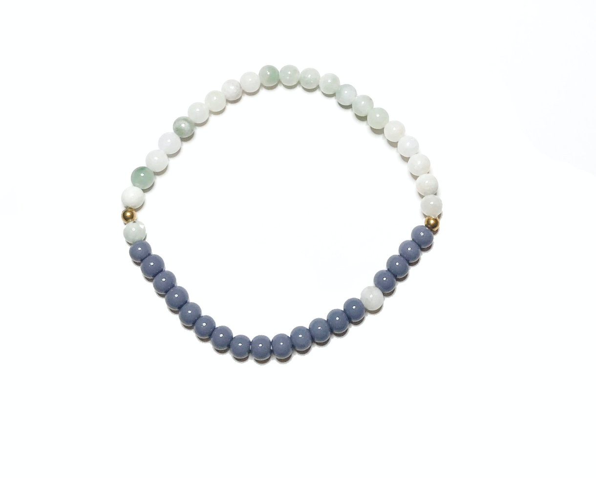 Morse Code Bracelet | JOY: Niagra & Light Green