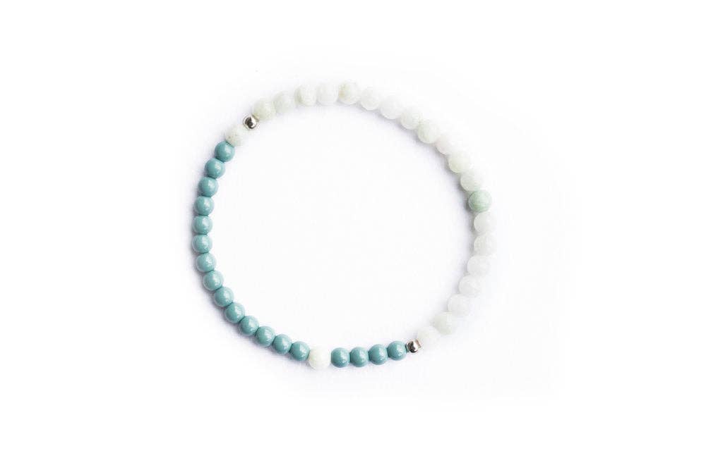 Morse Code Bracelet | JOY: Niagra & Light Green
