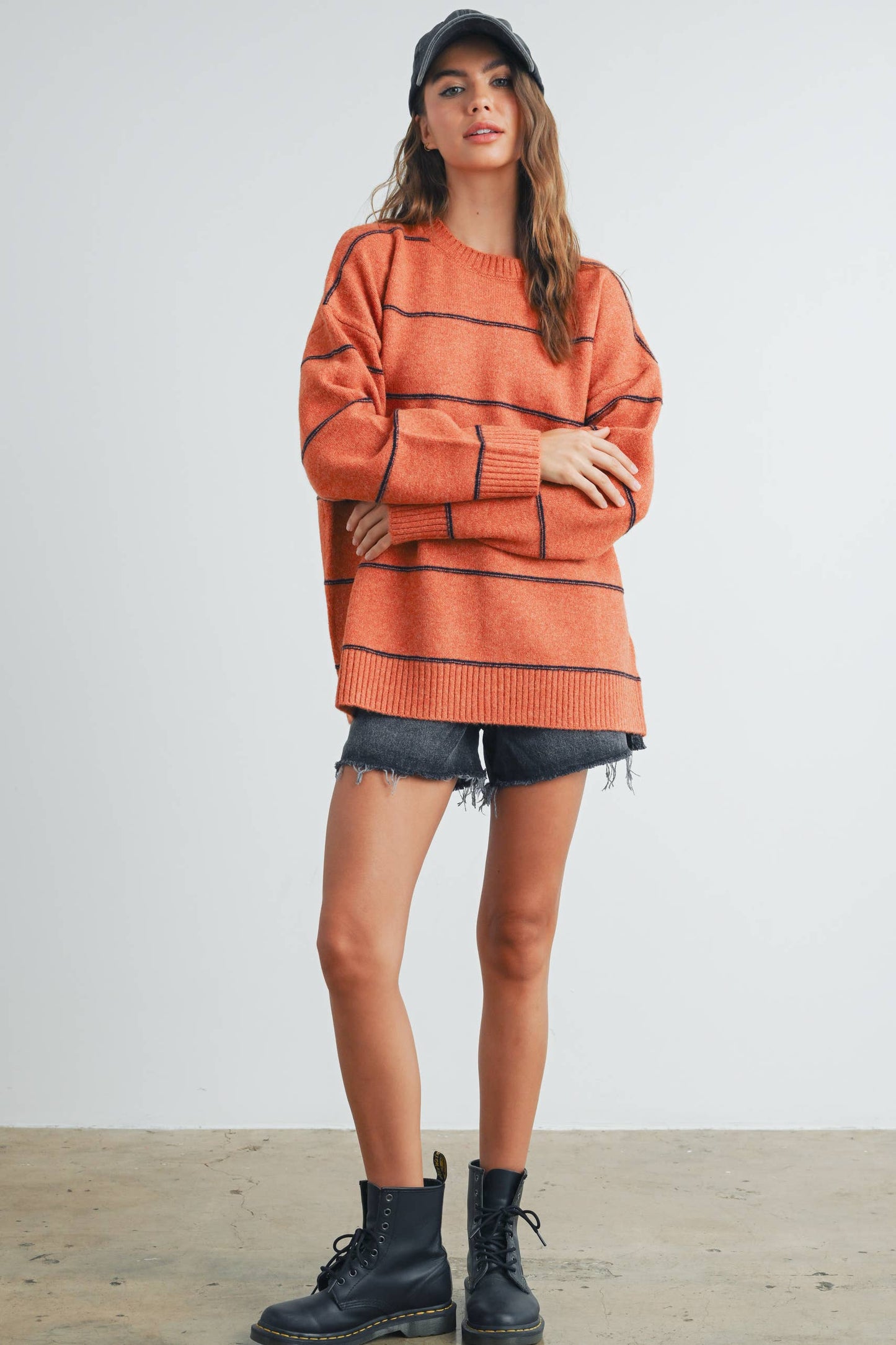 Striped Drop Shoulder Sweater