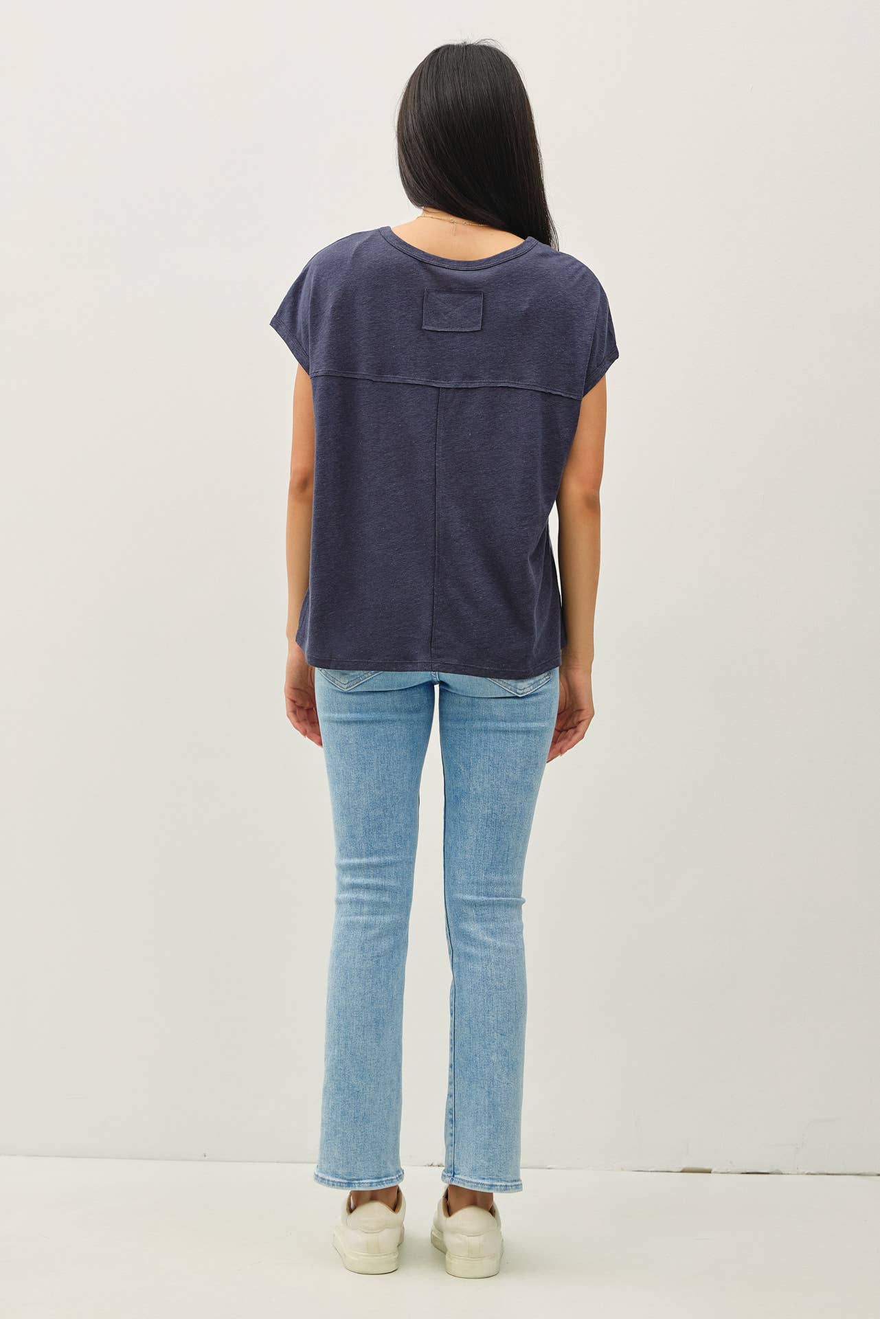 Cap Sleeve Boxy Tee - charcoal