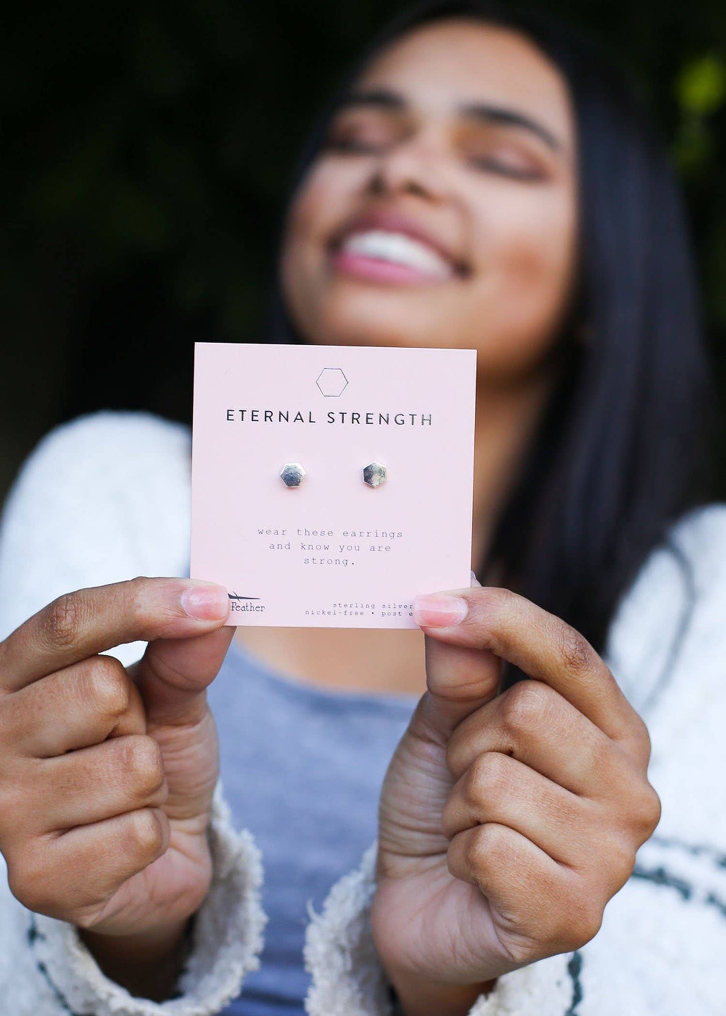 New Moon Silver Earrings - ETERNAL/HEXAGON