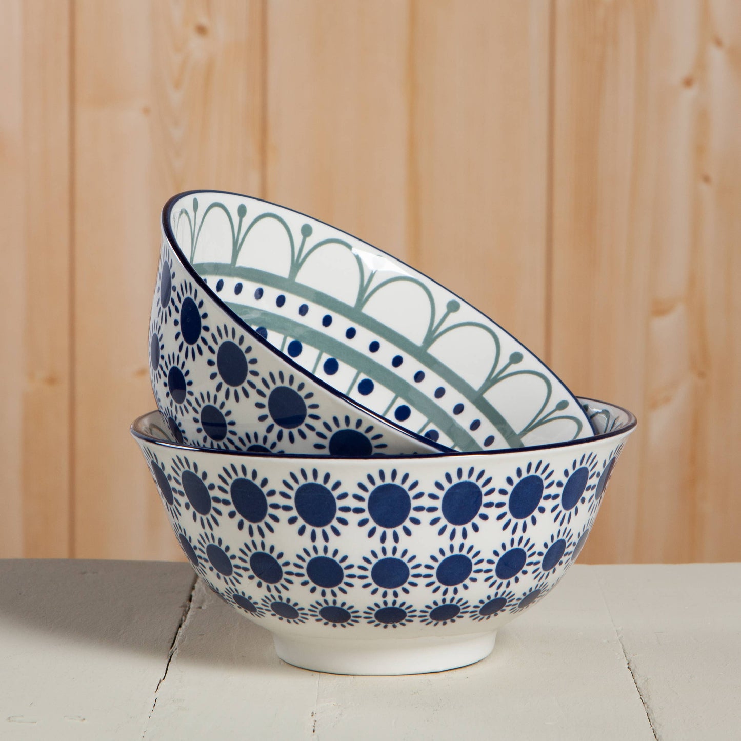 Black Navy Sun Stamped Bowl - 6 inch