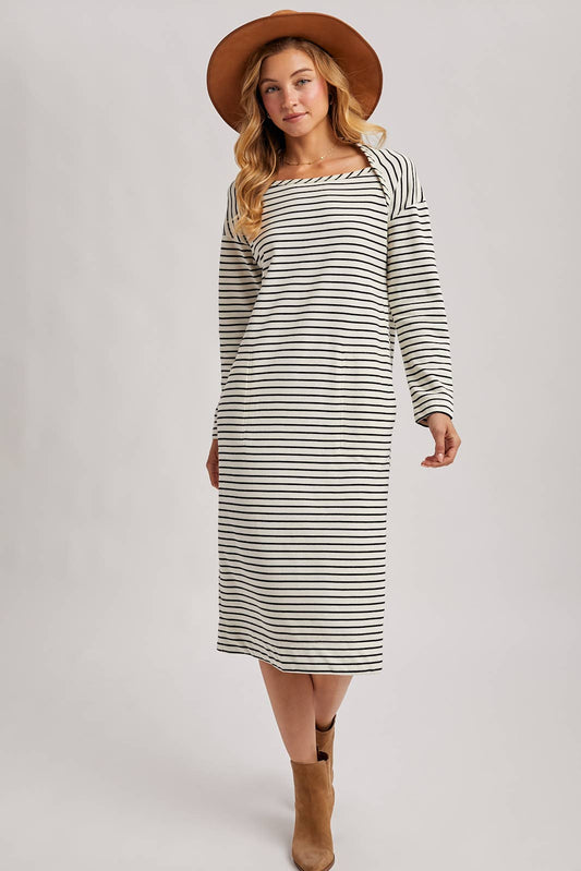 Striped Knit Midi Dress