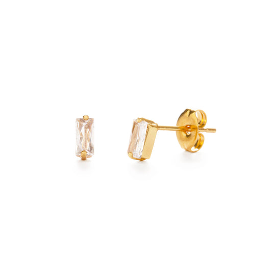 5mm Baguette Crystal Stud Earrings