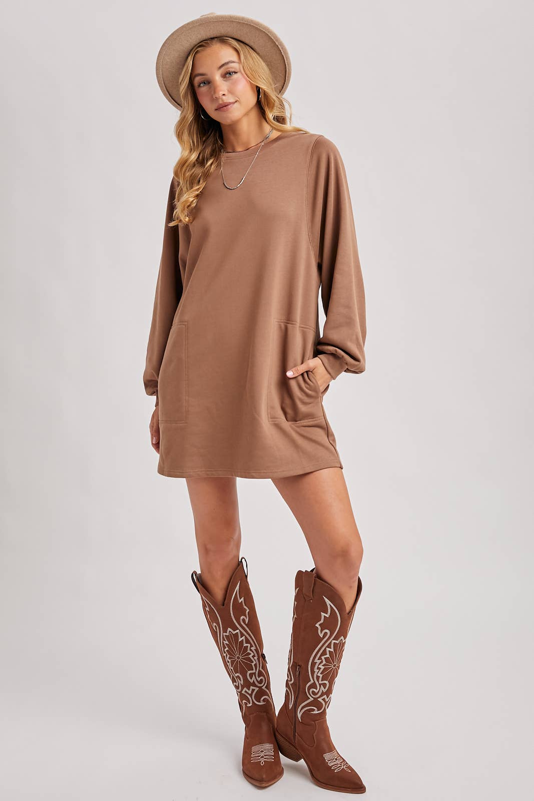 Oversized Sweater Dress w/Pockets - Coco