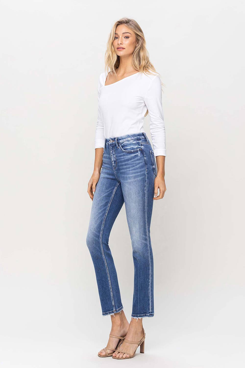 High Rise Slim Straight Jean