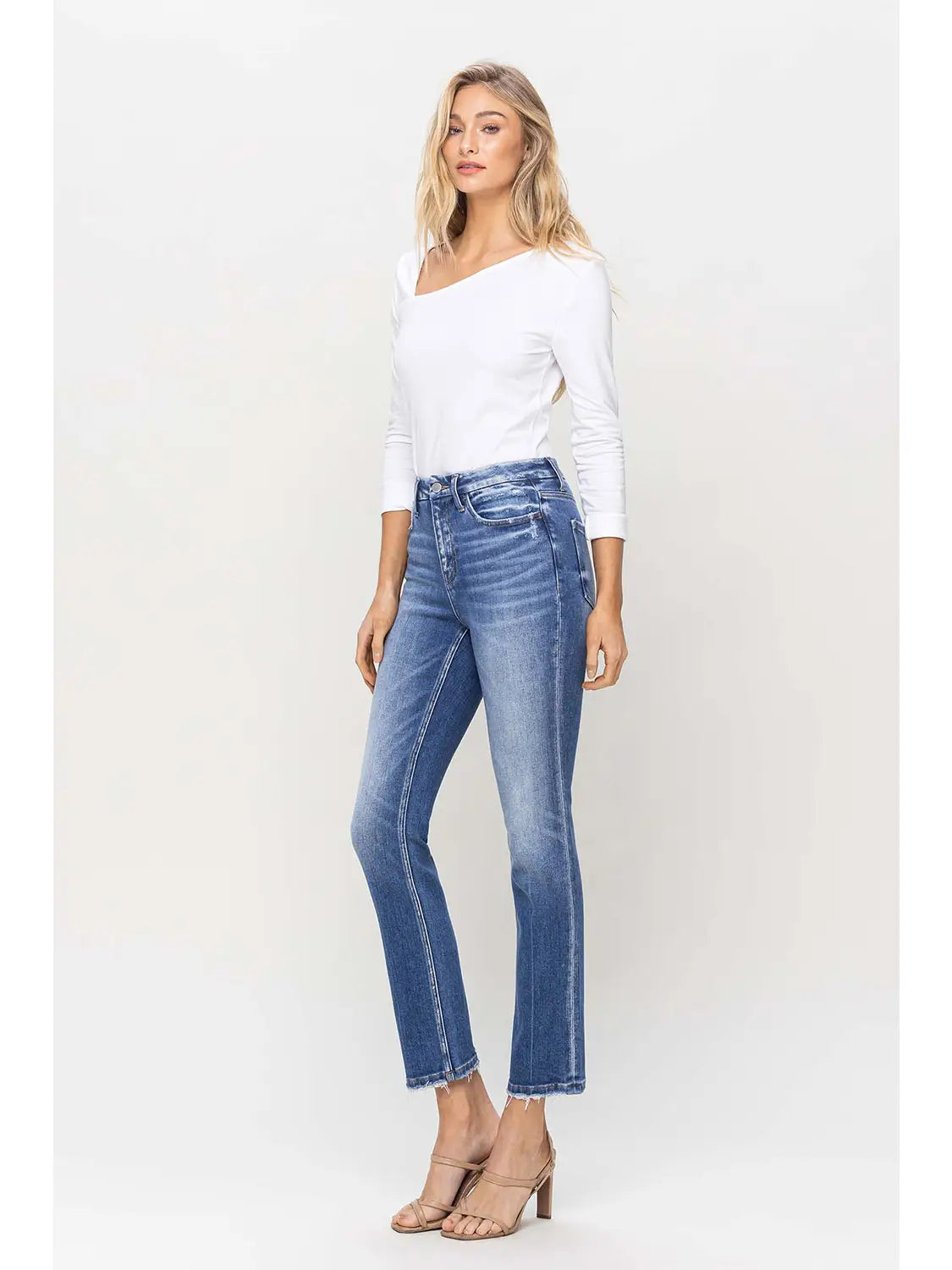 High Rise Slim Straight Jean