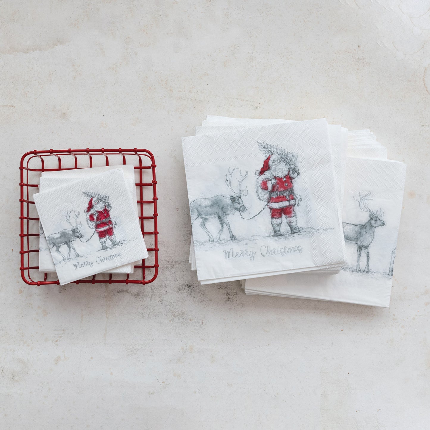 Paper Cocktail Napkins - Santa