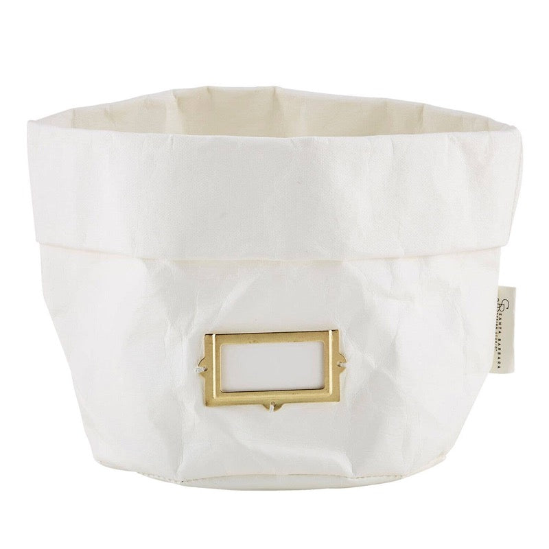 Storage Bag W/Label - Metallic White