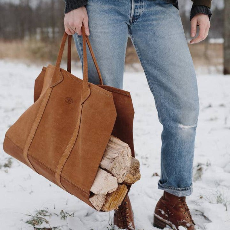 Suede Log Carrier