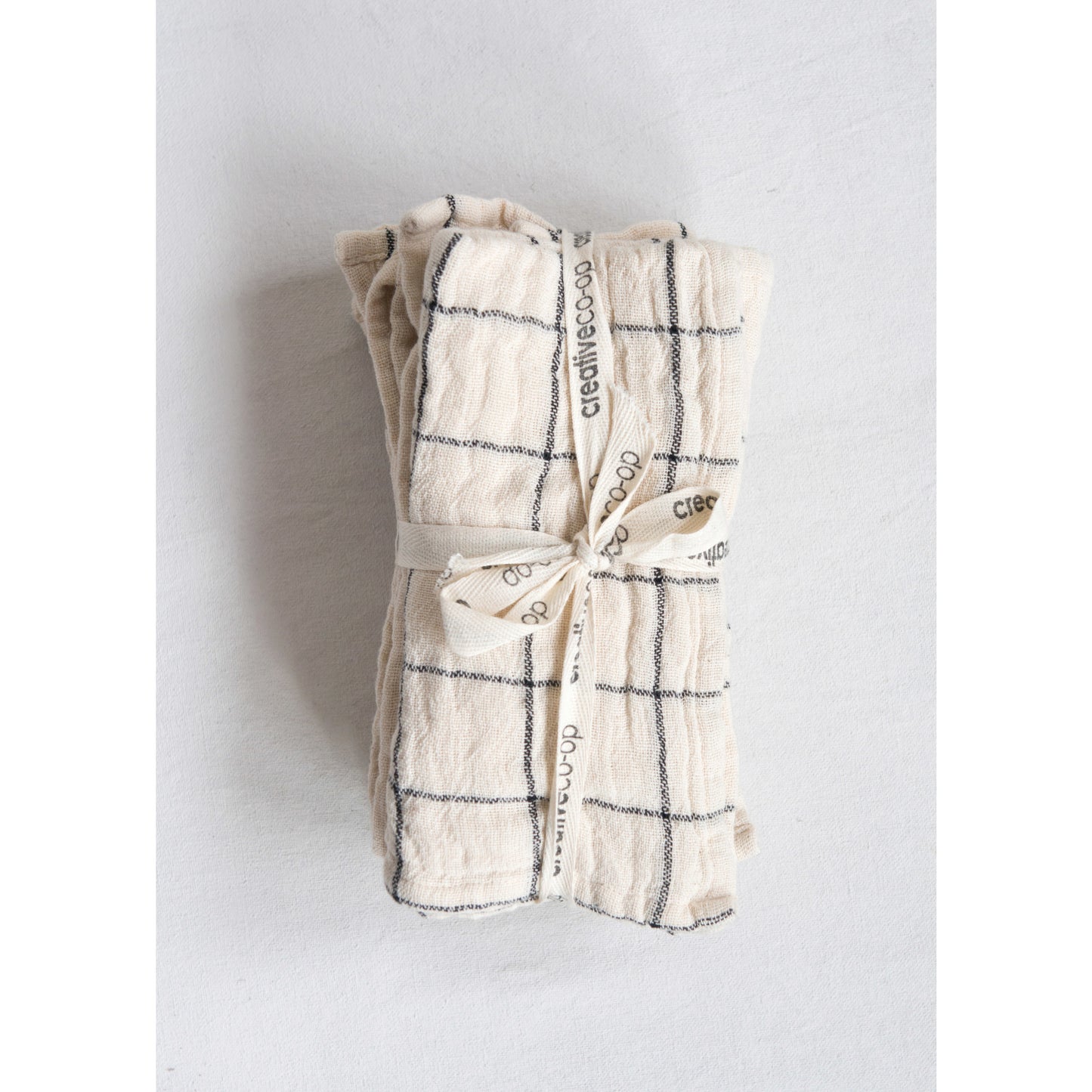 Cotton Napkins w/ Plaid & Stripes