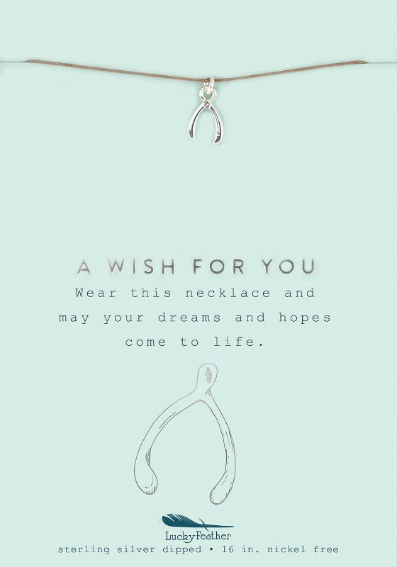 New Moon Silver Necklace - Wishbone