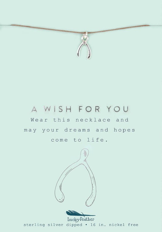 New Moon Silver Necklace - Wishbone