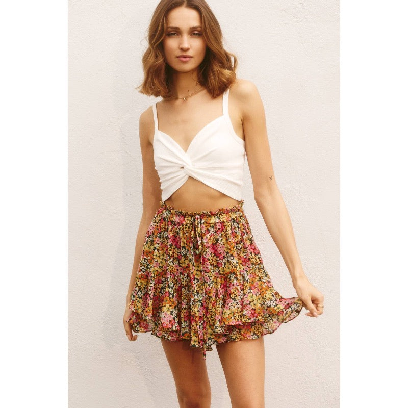 Flower Bed Double Flared Skort