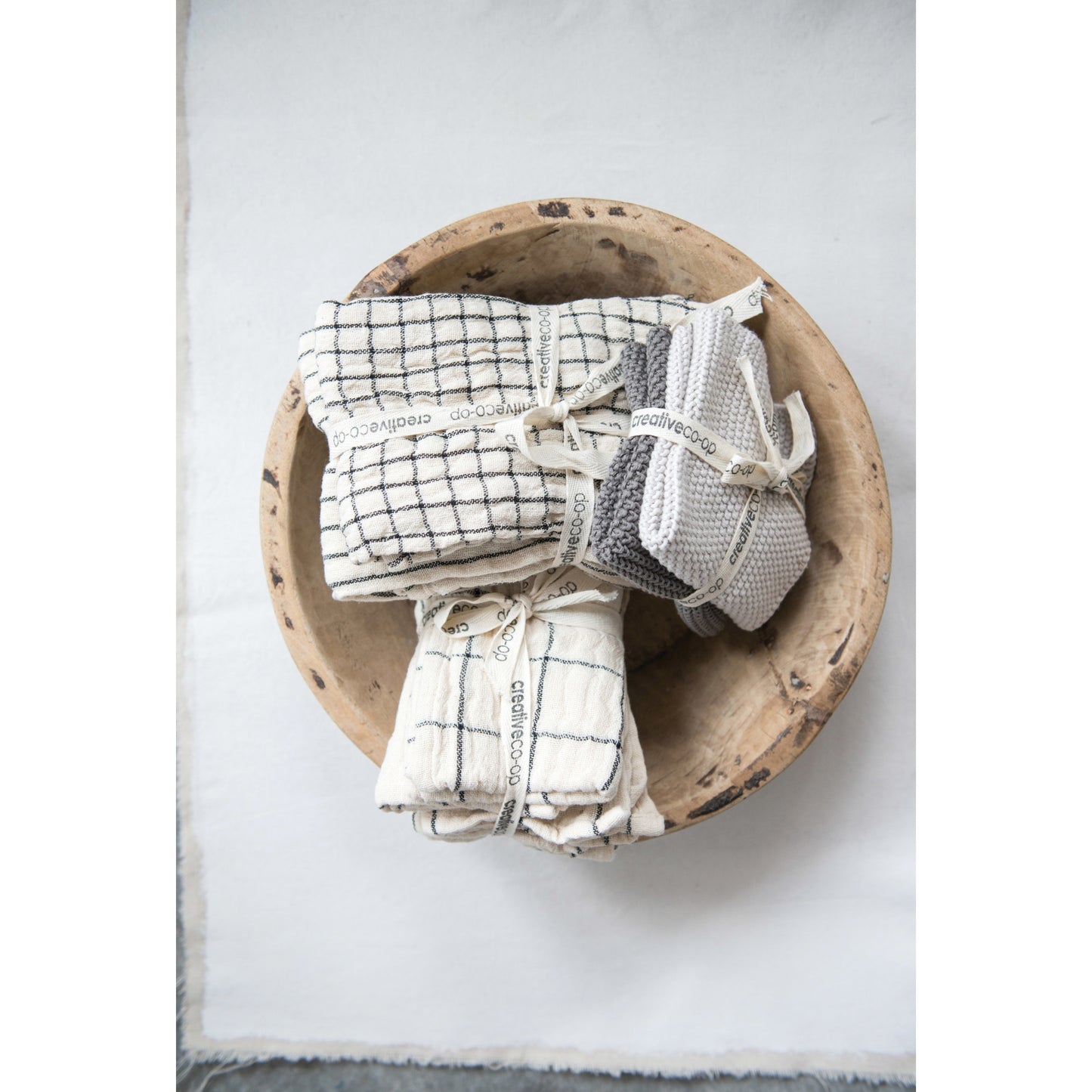 Cotton Napkins w/ Plaid & Stripes