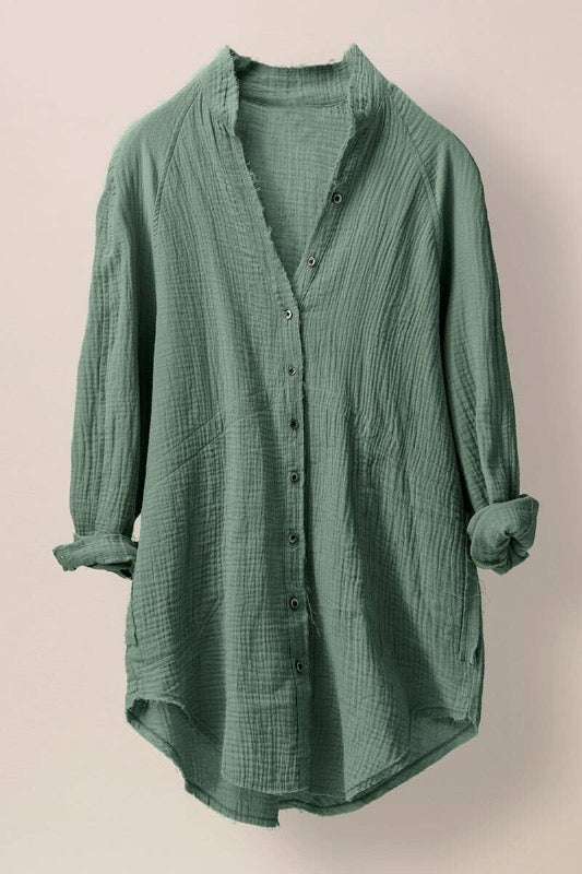 Plush Cotton Button Down Oversized Shirt