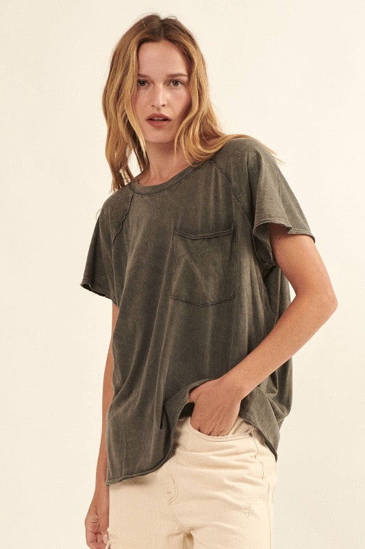 Raglan Pocket Tee - Iron