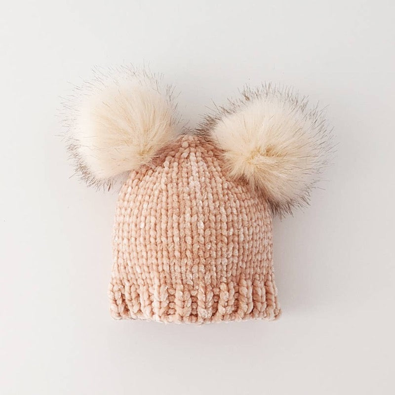 Champagne Chenille Beanie Hat (0-6 Months)