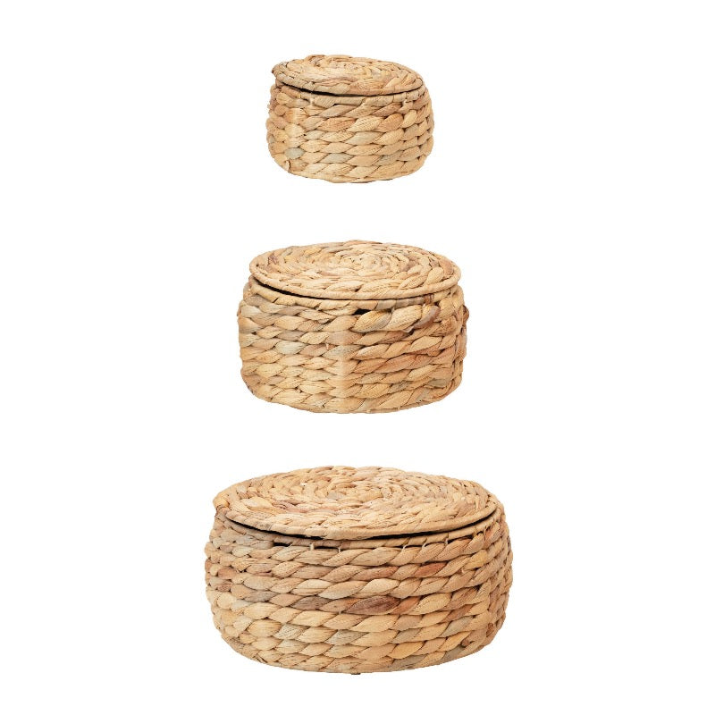 Water Hyacinth Baskets with Lids