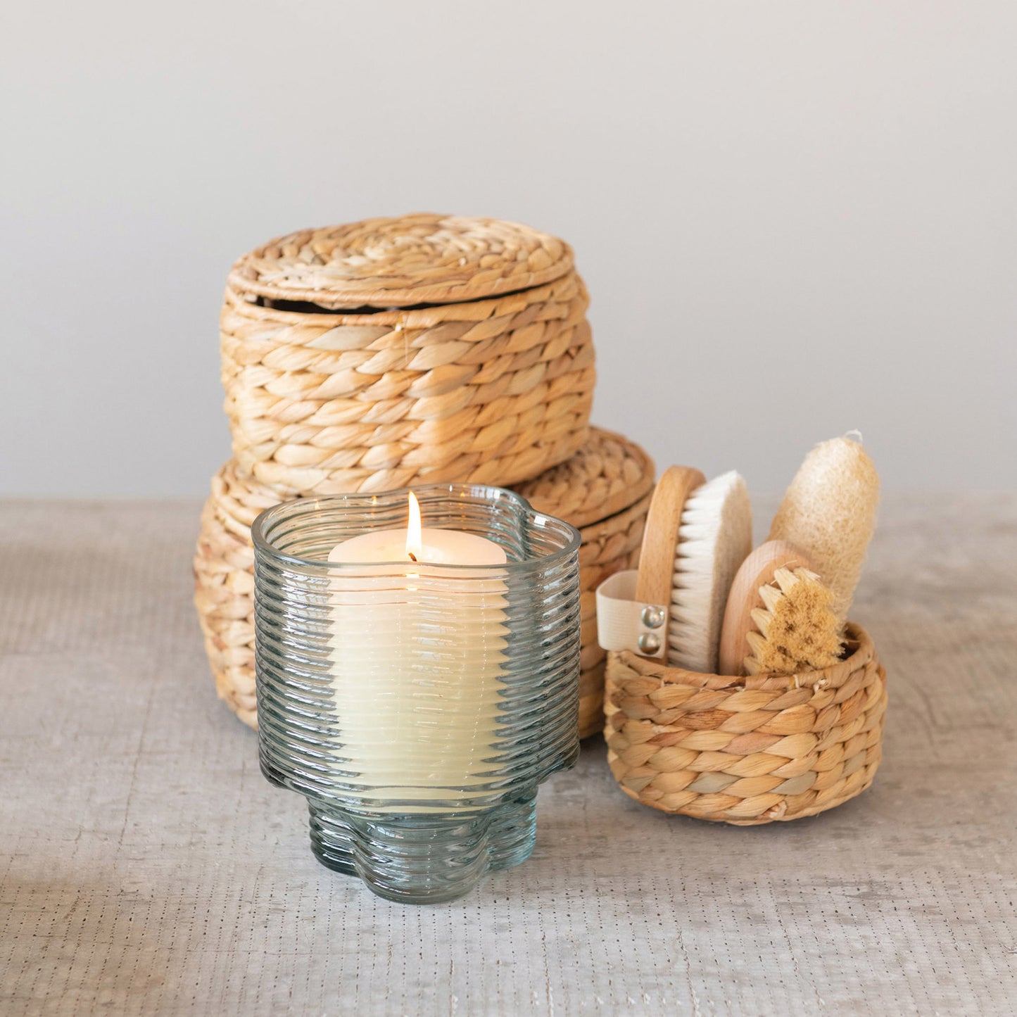 Water Hyacinth Baskets with Lids