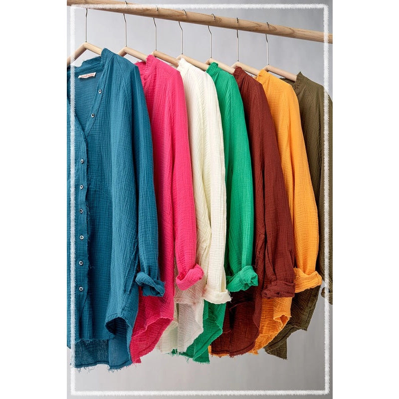 Plush Cotton Button Down Oversized Shirt