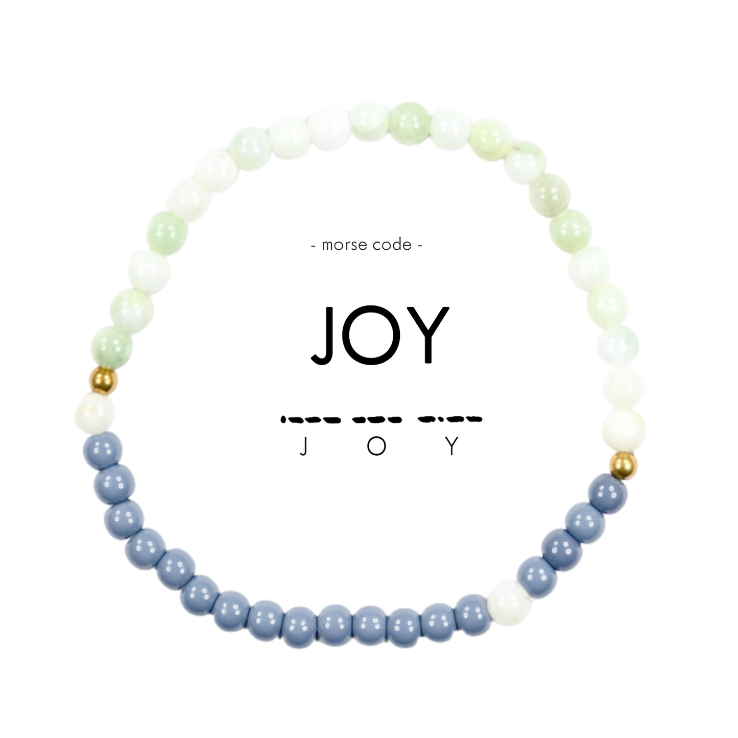 Morse Code Bracelet | JOY: Niagra & Light Green